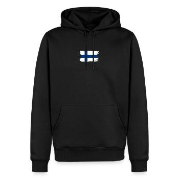 Coup de pinceau du drapeau finlandais - Sweat à capuche Premium bio Homme - noir - Devant - Nico (187cm)
