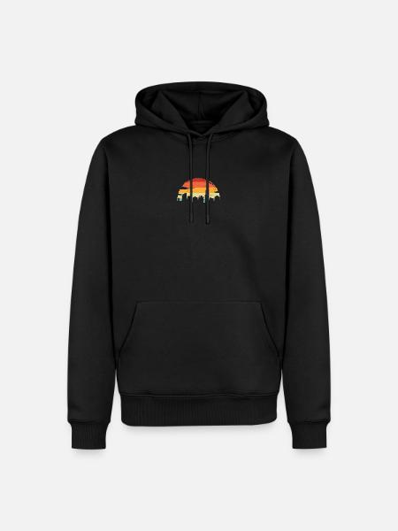 Sunset Skyline Retro Gradient - Men’s Premium Organic Hoodie - black
