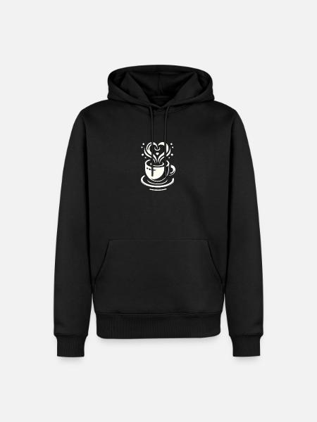 Kaffeeliebe - Männer Premium Bio Hoodie - Schwarz