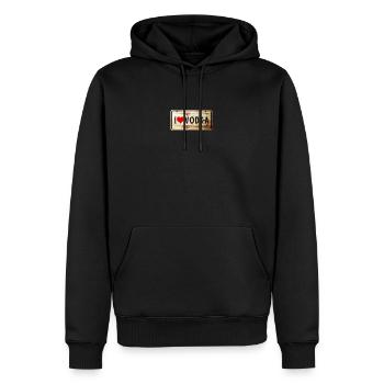 Ich liebe Wodka Vintage Schild - Männer Premium Bio Hoodie - Schwarz - Vorne - Nico (187cm)