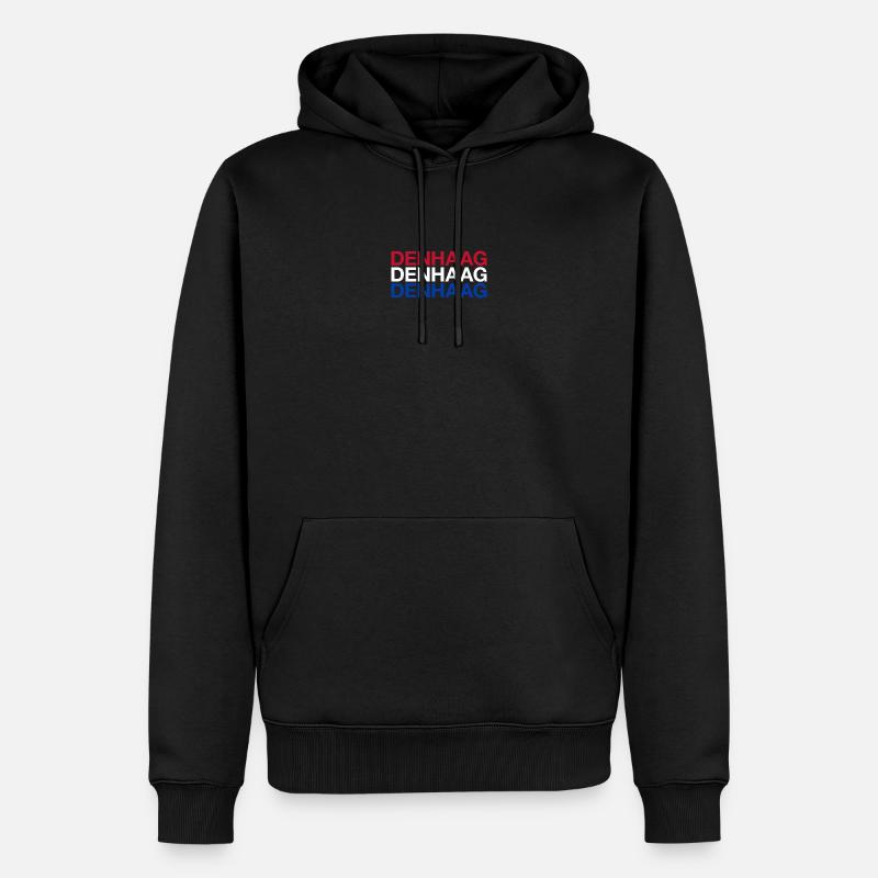 DEN HAAG Pays-Bas Drapeau néerlandais - Sweat à capuche Premium bio Homme - noir