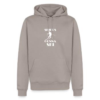 skiers gonna ski - Männer Premium Bio Hoodie - Taupe - Vorne - Nico (187cm)