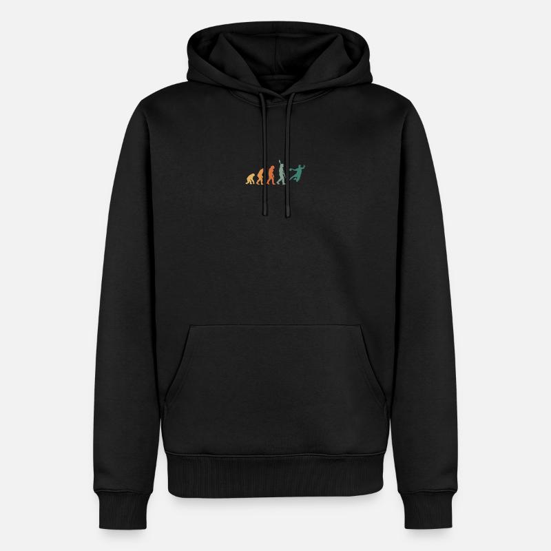Evolution Handball Retro - Männer Premium Bio Hoodie - Schwarz