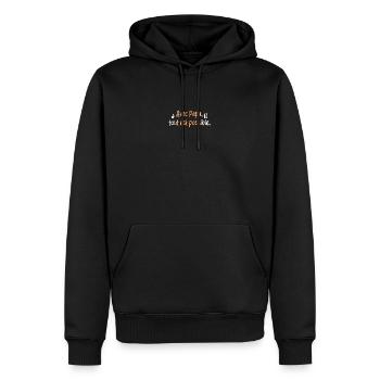 Citation Inspirante Père Enfant - Sweat à capuche Premium bio Homme - noir - Devant - Nico (187cm)