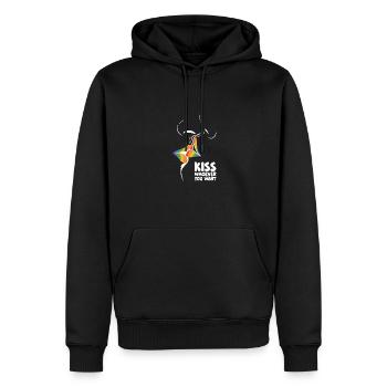 Kiss Whoever You Want Lesbian Pansexual Diversity - Männer Premium Bio Hoodie - Schwarz - Vorne - Nico (187cm)