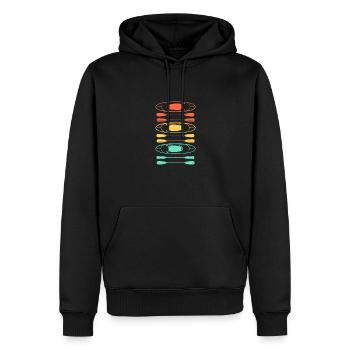 Retro Graphic Kayaking Kayak Canoe Rowing Rower Pa - Männer Premium Bio Hoodie - Schwarz - Vorne - Nico (187cm)