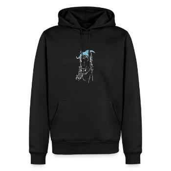 Équitation Sport équestre - Sweat à capuche Premium bio Homme - noir - Devant - Nico (187cm)