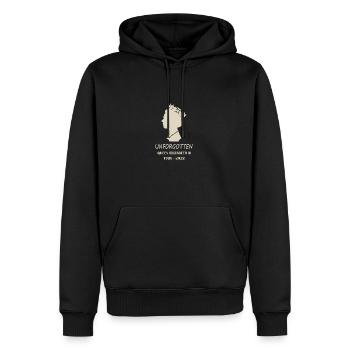 La reine Elizabeth II Unforgotton - Sweat à capuche Premium bio Homme - noir - Devant - Nico (187cm)