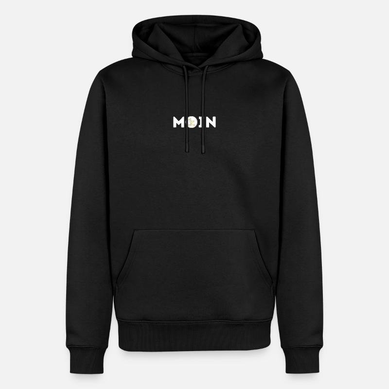 Moin mit Möwe S/W - Männer Premium Bio Hoodie - Schwarz
