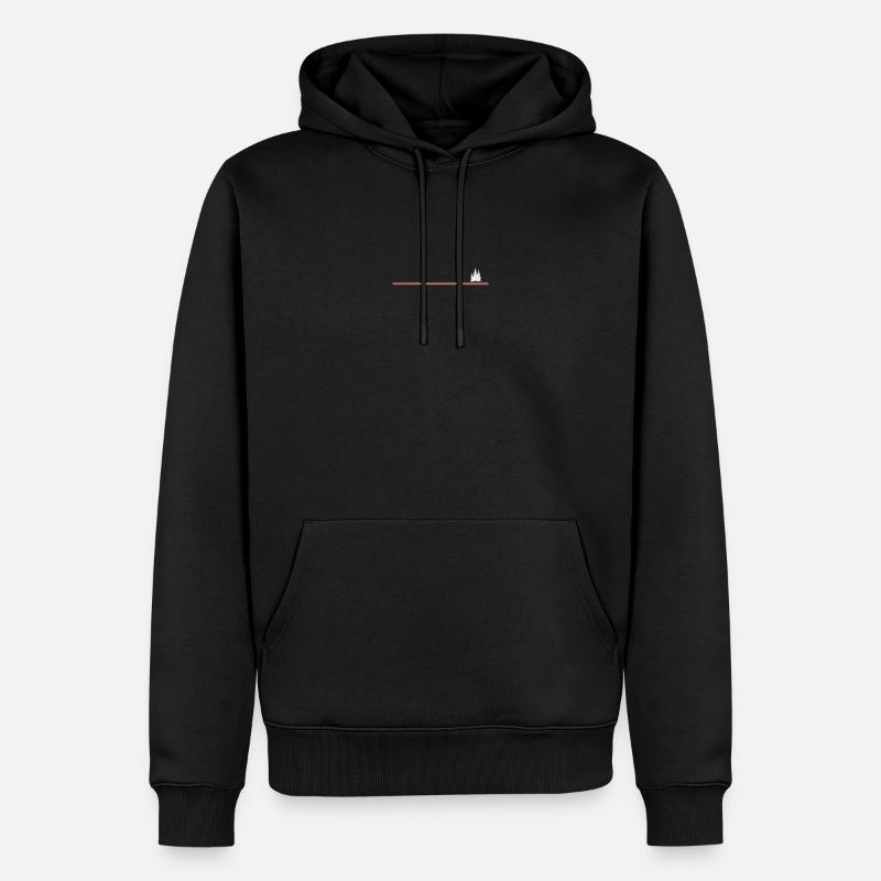 Baumgrenze Retro - Männer Premium Bio Hoodie - Schwarz