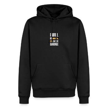 Grandpa I'll Be in The Garage Mechanic Dad - Men’s Premium Organic Hoodie - black - Front - Nico (187cm)
