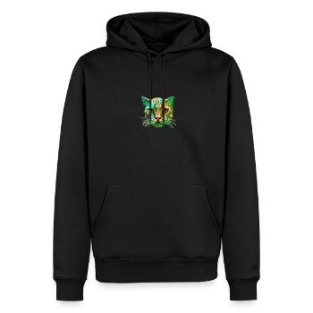 Bunte Katze - Männer Premium Bio Hoodie - Schwarz - Vorne - Nico (187cm)