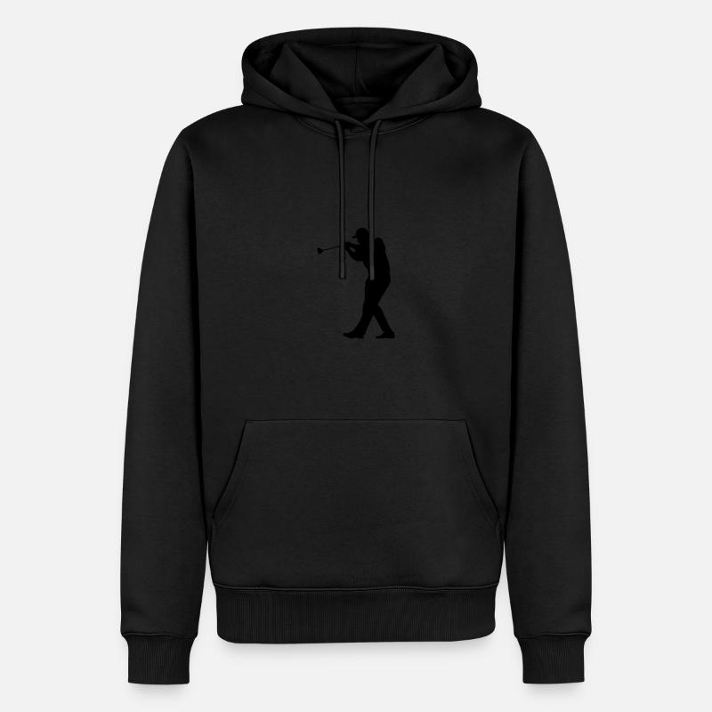 Golfer Mann Silhouette - Männer Premium Bio Hoodie - Schwarz