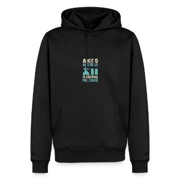 Aikido and beer is keeping me sane aikido quote - Männer Premium Bio Hoodie - Schwarz - Vorne - Nico (187cm)