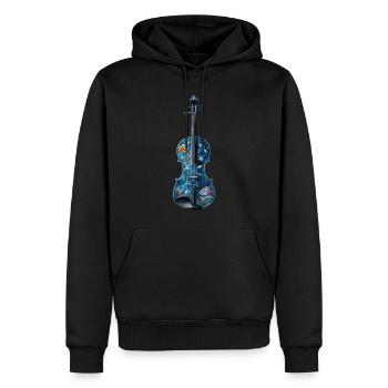 Fisch Violine - Männer Premium Bio Hoodie - Schwarz - Vorne - Nico (187cm)