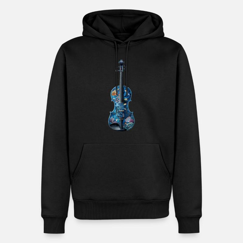 Fisch Violine - Männer Premium Bio Hoodie - Schwarz