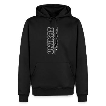 unikat - Männer Premium Bio Hoodie - Schwarz - Vorne - Nico (187cm)