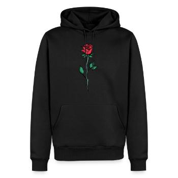 Rote Rose - Zeichnung, Kunst - Männer Premium Bio Hoodie - Schwarz - Vorne - Nico (187cm)