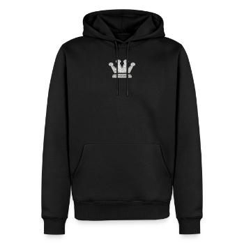 Crown Silver Birthday Wedding Anniversary JGA - Men’s Premium Organic Hoodie - black - Front - Nico (187cm)