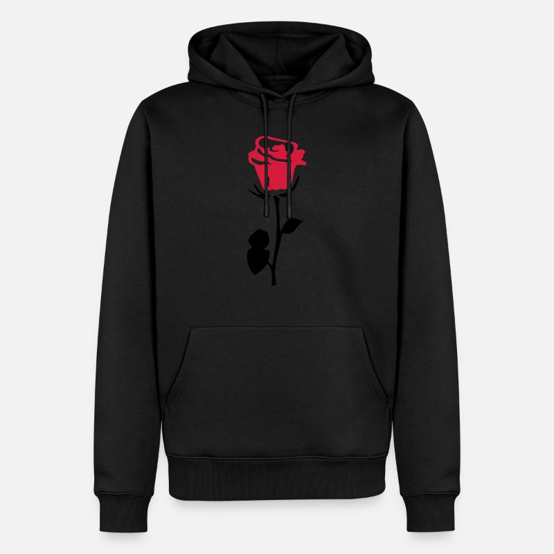 rose fleur - Sweat à capuche Premium bio Homme - noir