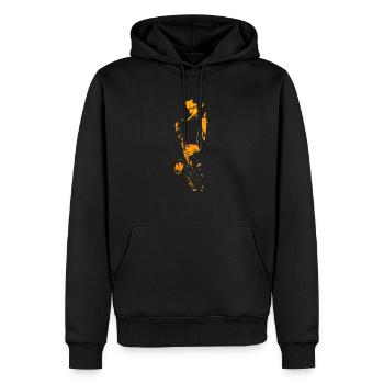Jazz Man jc - Männer Premium Bio Hoodie - Schwarz - Vorne - Nico (187cm)