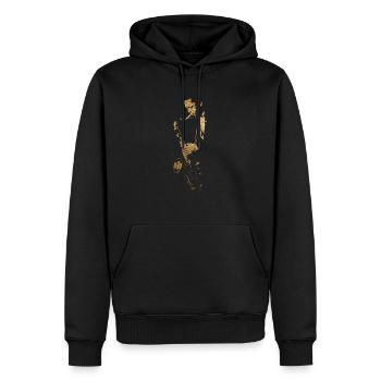Jazz Man jc - Männer Premium Bio Hoodie - Schwarz - Vorne - Nico (187cm)