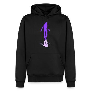 DJ Party Frau Tanzt Schatten Spiegelung Silhouette - Männer Premium Bio Hoodie - Schwarz - Vorne - Nico (187cm)