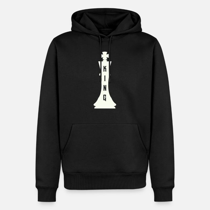 Pièce d’échecs roi - Sweat à capuche Premium bio Homme - noir