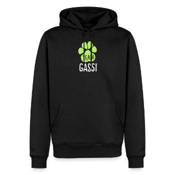 Team Gassi - Hundepfote - für Hundebesitzer - Männer Premium Bio Hoodie - Schwarz - Vorne - Nico (187cm)
