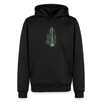 farbige Feder - Männer Premium Bio Hoodie - Schwarz - Vorne - Nico (187cm)