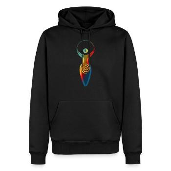 Symbole Spirituel - Déesse De la Terre Gaya 2 - Sweat à capuche Premium bio Homme - noir - Devant - Nico (187cm)