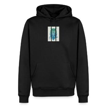 GoVoR_EULE - Sweat à capuche Premium bio Homme - noir - Devant - Nico (187cm)