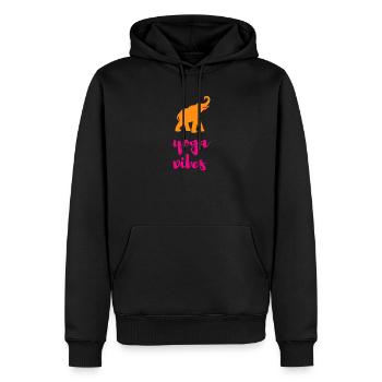 Yoga Vibes éléphant méditation citations Inde - Sweat à capuche Premium bio Homme - noir - Devant - Nico (187cm)