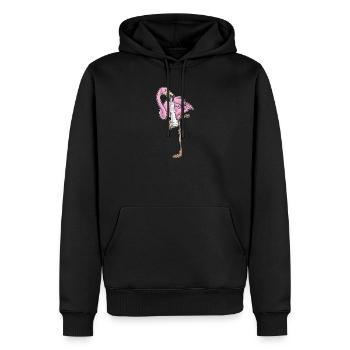 Flamingo Chess Piece King Chess - Men’s Premium Organic Hoodie - black - Front - Nico (187cm)