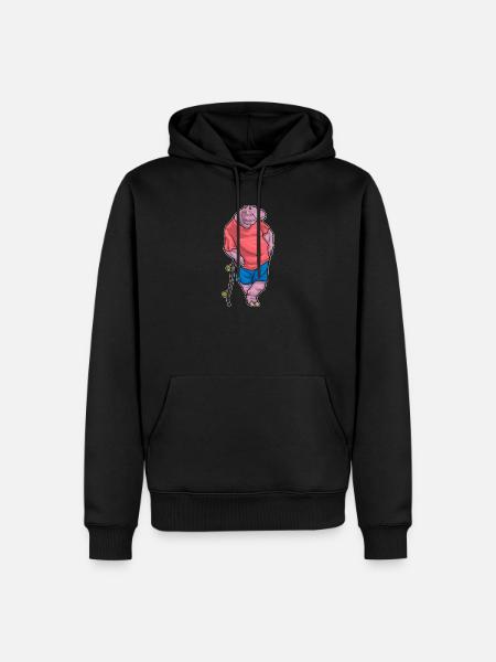 Hippopotamus Skater Skateboard - Men’s Premium Organic Hoodie - black