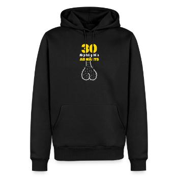 30. Geburtstag Ab jetzt geht’s abwärts - Männer Premium Bio Hoodie - Schwarz - Vorne - Nico (187cm)