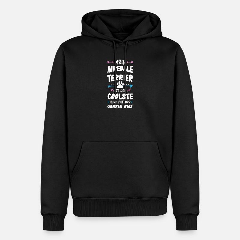 Airedale Terrier Dicton de chien - Sweat à capuche Premium bio Homme - noir