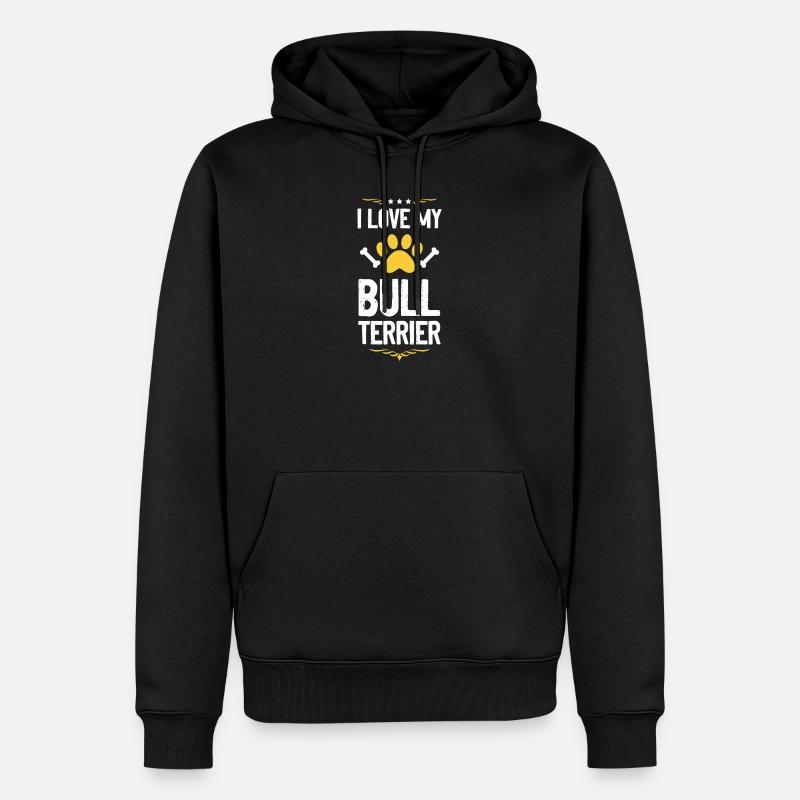 Bull Terrier Pride Patte Imprimé - Sweat à capuche Premium bio Homme - noir