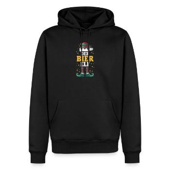 Noël de l’Elfe de la Bière - Sweat à capuche Premium bio Homme - noir - Devant - Nico (187cm)