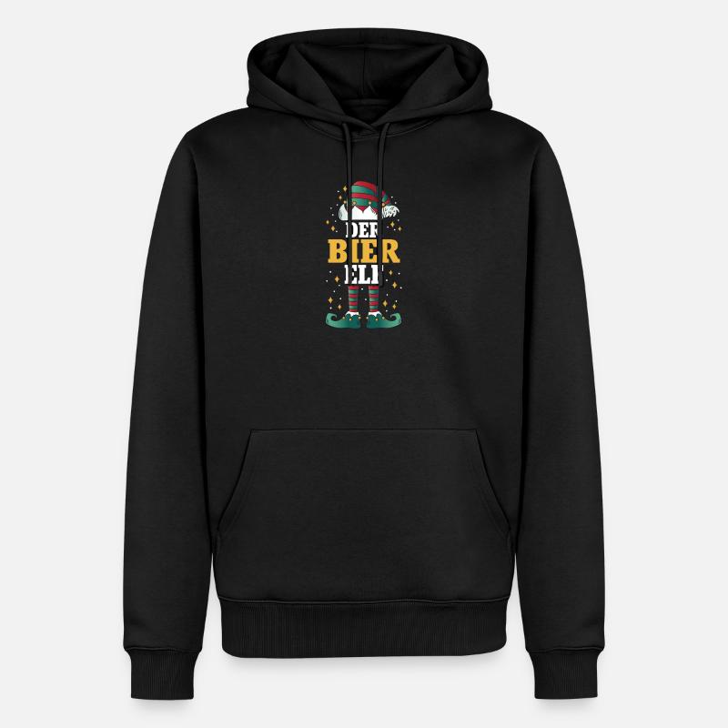 Weihnachten Der Bier Elf - Männer Premium Bio Hoodie - Schwarz
