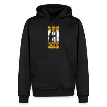 Père tromboniste Tromboniste Tromboniste - Sweat à capuche Premium bio Homme - noir - Devant - Nico (187cm)