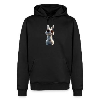 Schneehase Polarhase Albino Kaninchen Weißer Hase - Männer Premium Bio Hoodie - Schwarz - Vorne - Nico (187cm)