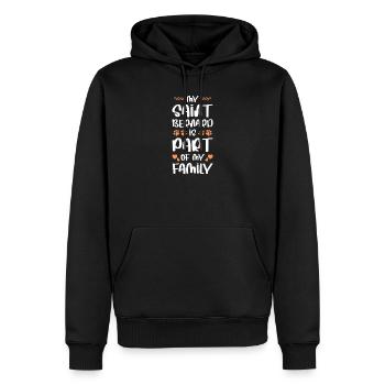 Mon préféré de la famille St. Bernard - Sweat à capuche Premium bio Homme - noir - Devant - Nico (187cm)
