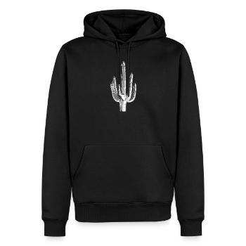 Wüstenkaktus-Silhouette - Männer Premium Bio Hoodie - Schwarz - Vorne - Nico (187cm)