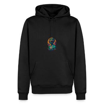 Alien in space with sunglasses and suit - Men’s Premium Organic Hoodie - black - Front - Nico (187cm)