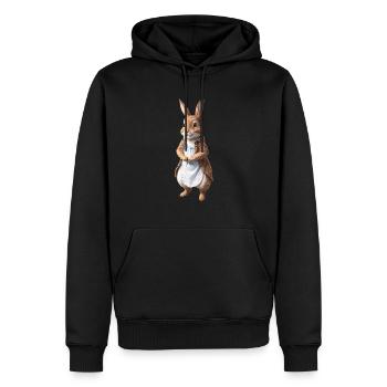 Mignon Lapin Marron 3 - Sweat à capuche Premium bio Homme - noir - Devant - Nico (187cm)