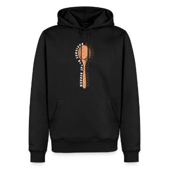 Wooden Spoon Survivor Meme Adulting Funny Italian - Männer Premium Bio Hoodie - Schwarz - Vorne - Nico (187cm)