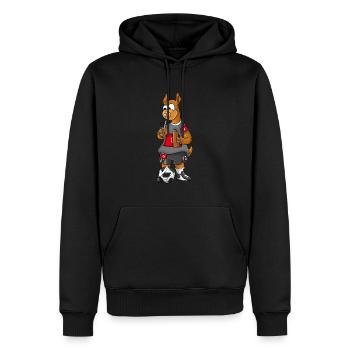 Tunisia Fan Lama - Men’s Premium Organic Hoodie - black - Front - Nico (187cm)