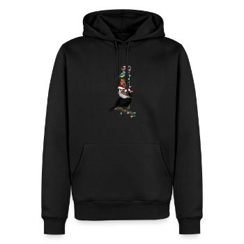 Oiseaux Oiseau de Noël Merle Robin Moineau - Sweat à capuche Premium bio Homme - noir - Devant - Nico (187cm)