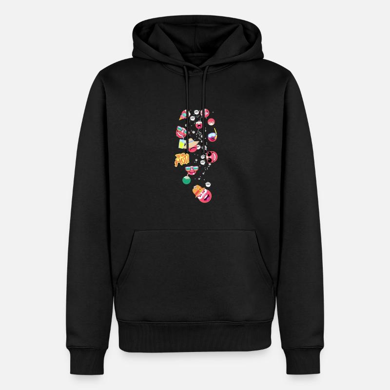 Été, Smileys,Vacances,Fête,Été chaud - Sweat à capuche Premium bio Homme - noir